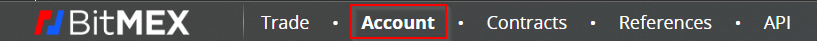 BitMEX Account Settings Navigation